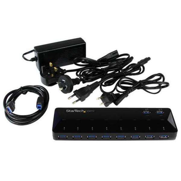 Startech.com hub usb 3.0 a 10 porte di ricarica e sincronizzazione - 2 porte x 1,5 amp - ST103008U2C