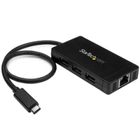 Startech.com hub usb 3.0 (5gbps) a 3 porte con usb-c e ethernet gigabit - include adattatore di alimentazione - HB30C3A1GE