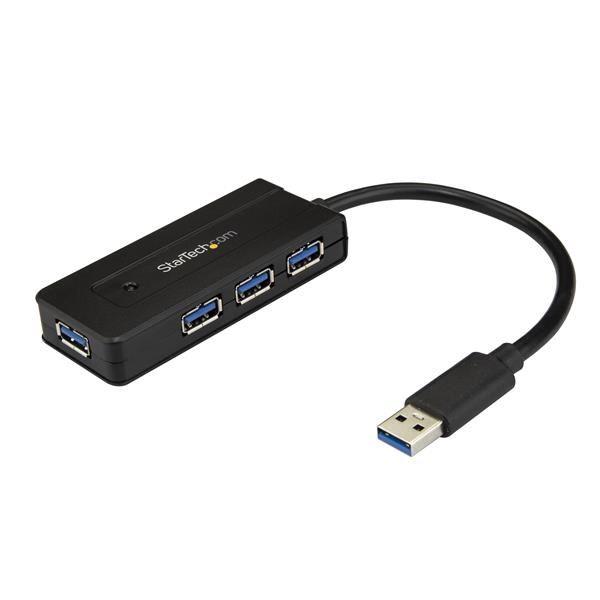 Startech.com hub usb 3.0 a 4 porte - mini hub usb con porta di ricarica - include adattatore di alimentazione - ST4300MINI