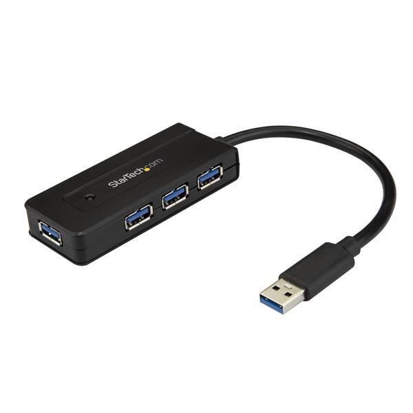 Startech.com hub usb 3.0 a 4 porte - mini hub usb con porta di ricarica - include adattatore di alimentazione - ST4300MINI