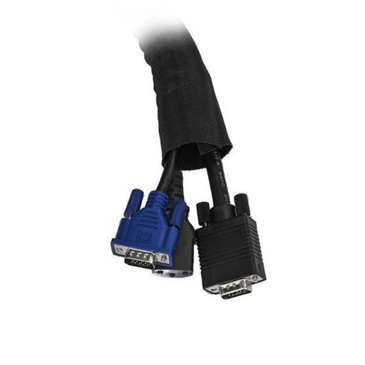 Startech.com guaina coprifili per gestione cavi da 4,6m - avvolgicavo flessibile a spirale - Ø 1,0-1,5 - guaina espandibile - gestione dei cavi in poliestere/protezione/rivestimento - organizzatore di cavi nero accorciabile - WKSTNCM2