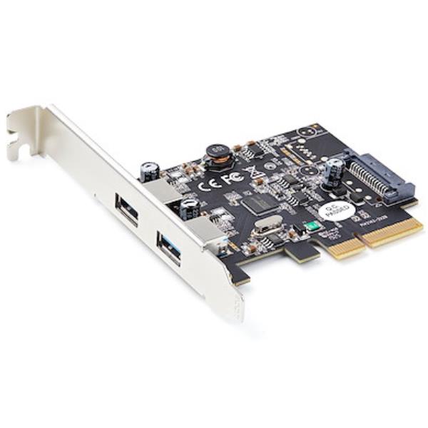 Startech.com scheda pcie usb 3.1 a 2 porte - scheda di espansione pci express usb 3.2 gen 2 type-a 10gbps - adattatore da pci express a usb - profilo completo/basso - windows e linux - PEXUSB312A3