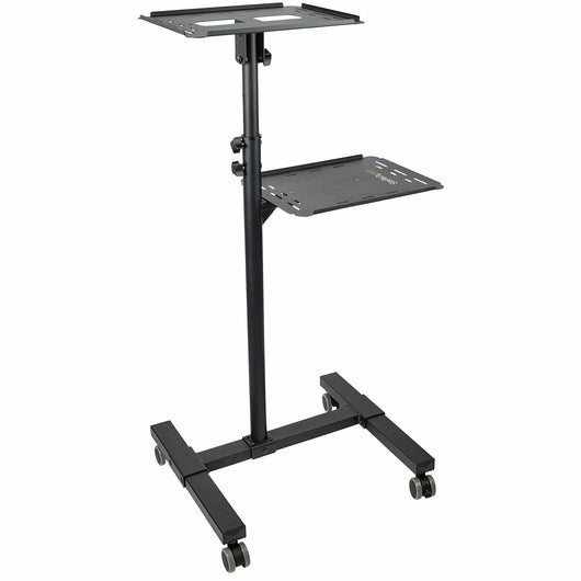 Startech.com supporto per proiettore e laptop mobile - carrello portatile per proiettore resistente (2 ripiani, reggono 10kg ciascuno) - supporto videoproiettore regolabile in altezza con ruote bloccabili - ADJPROJCART