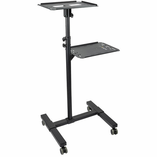 Startech.com supporto per proiettore e laptop mobile - carrello portatile per proiettore resistente (2 ripiani, reggono 10kg ciascuno) - supporto videoproiettore regolabile in altezza con ruote bloccabili - ADJPROJCART