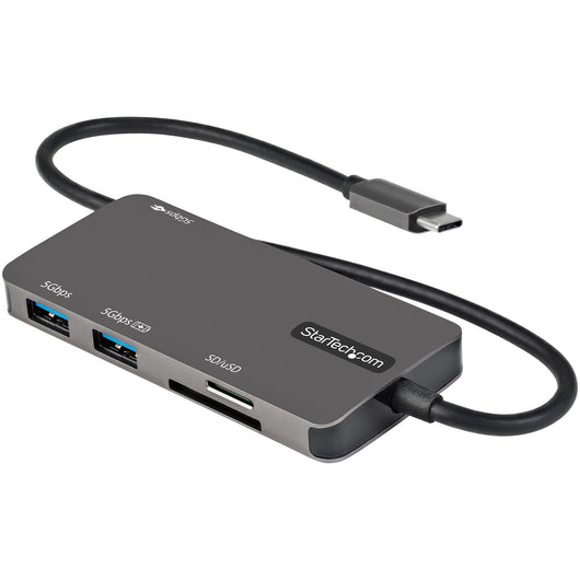 Startech.com adattatore multiporta usb c - da usb-c a 4k hdmi, 100w power delivery pass-through, slot sd/microsd, hub usb 3.0 a 3 porte - usb type-c mini dock - cavo integrato da 30cm - DKT30CHSDPD