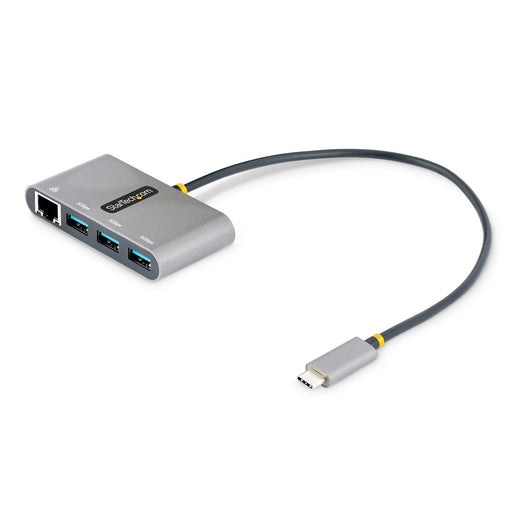 Startech.com hub usb-c con ethernet a 3 porte - adattatore usb type-c con 3x usb-a e 1x ethernet gigabit - splitter usb c alimentato da bus- usb 3.0 5gbps - hub portatile usb-c/usb-a - cavo integrato da 30cm - gbe - HB30C3A1GEA2