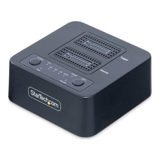 Startech.com duplicatore di unità m.2 nvme 1:1, clonatore autonomo di dischi ssd m.2 fino a 90 gbpm, dock usb 3.2 20gbps per drive m.2 a doppio alloggiamento, cavi usb-c/a inclusi - M2-HDD-DUPLICATOR-N1