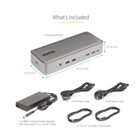 Startech.com kvm docking station usb-c per due laptop, docking station displayport a doppio monitor 4k 60 hz, hub usb a 5 porte, gbe, dock kvm con alimentazione a 90w/45w per due laptop, windows/mac - 129UE-USBC-KVM-DOCK