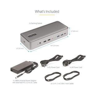 Startech.com kvm docking station usb-c per due laptop, docking station displayport a doppio monitor 4k 60 hz, hub usb a 5 porte, gbe, dock kvm con alimentazione a 90w/45w per due laptop, windows/mac - 129UE-USBC-KVM-DOCK