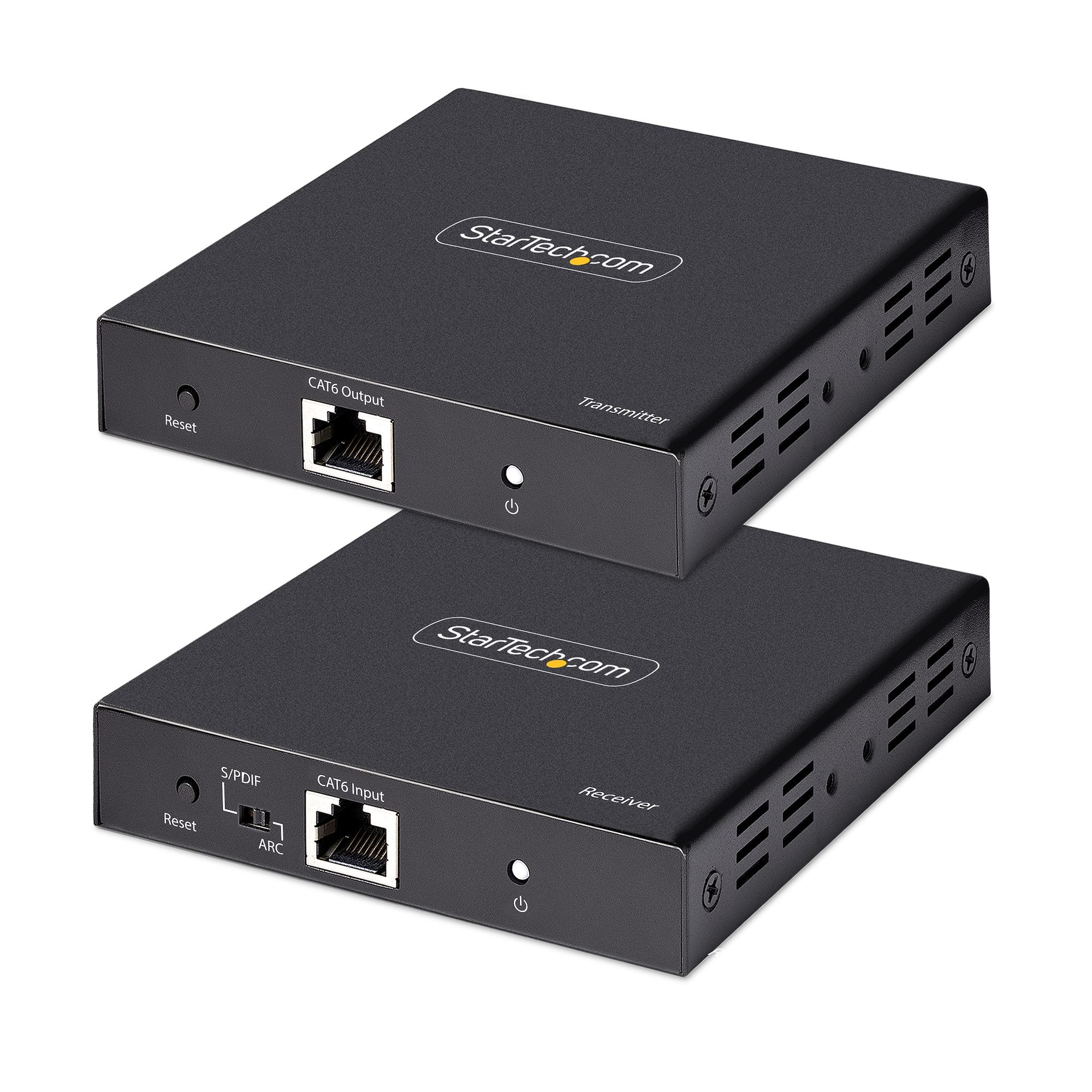 Startech.com extender hdmi 4k su cavo ethernet cat5/cat6, video extender 4k 60hz hdr fino a 70m, uscita hdmi e audio s/pdif su cavo di rete - kit estensore hdmi su cavo lan completo di trasmettitore e ricevitore - 4K70IC-EXTEND-HDMI