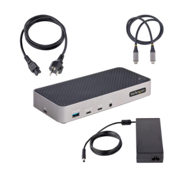 Startech.com docking station usb-c per tre monitor - dock usb c triplo hdmi/dp 4k - hub usb a 5 porte - gbe - pd 100w - docking station universale multi monitor - compatibile con thunderbolt 3/4 - 116E-USBC-DOCK