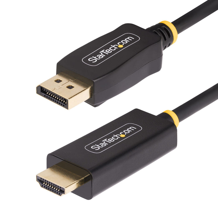 Startech.com cavo da displayport a hdmi da 1m, 4k 60 hz con hdr, adattatore da displayport a hdmi 2.0b, convertitore video attivo da computer dp a monitor hdmi - 3F-DP-HDMI-4K60-HDR