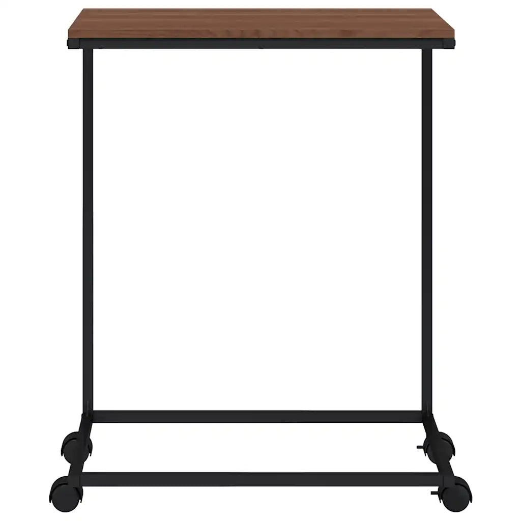 Tavolino con Ruote Nero 55x35x70 cm in Legno Multistrato cod mxl 60615