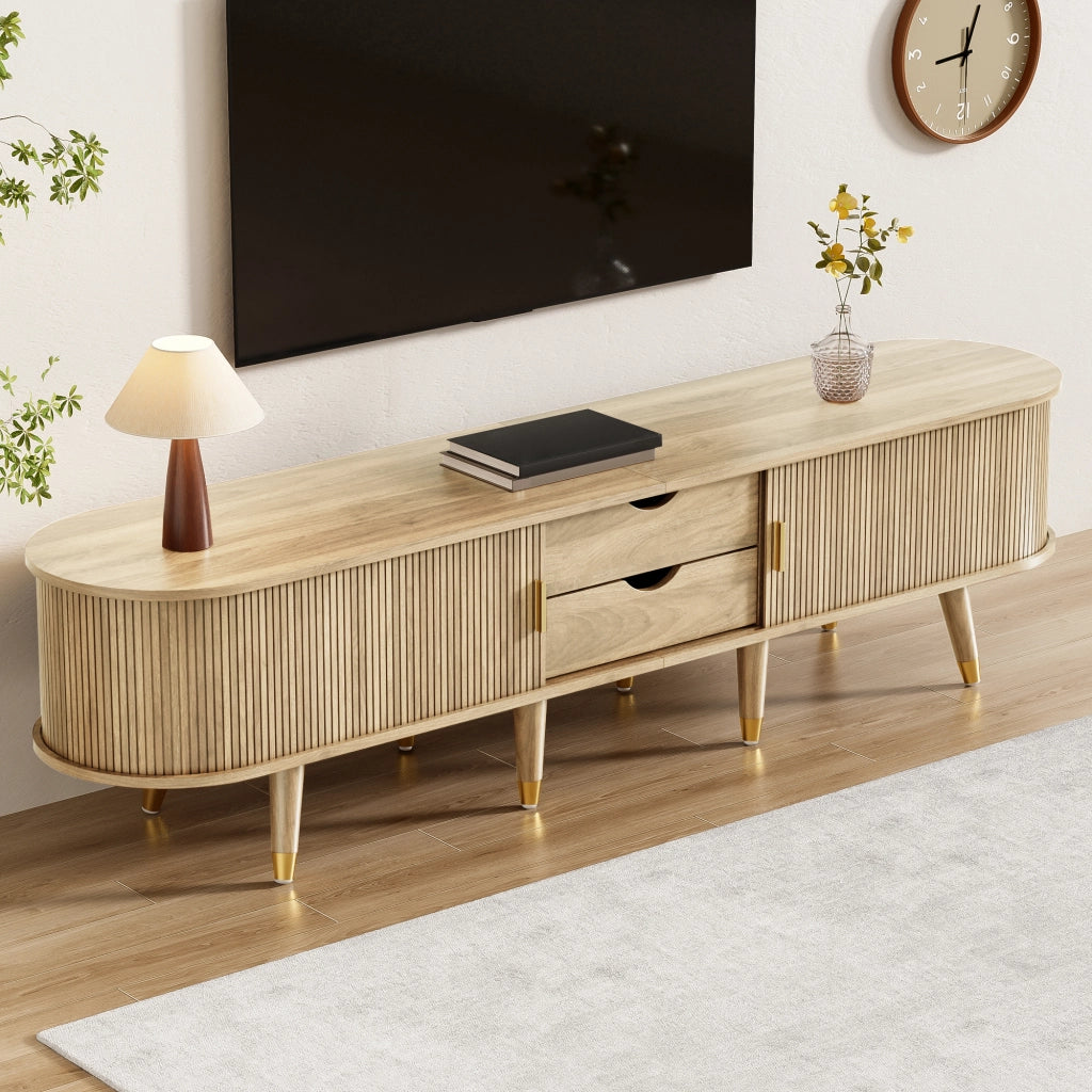 Cassettiera TV in MDF colore rovere lunghezza 175 cm