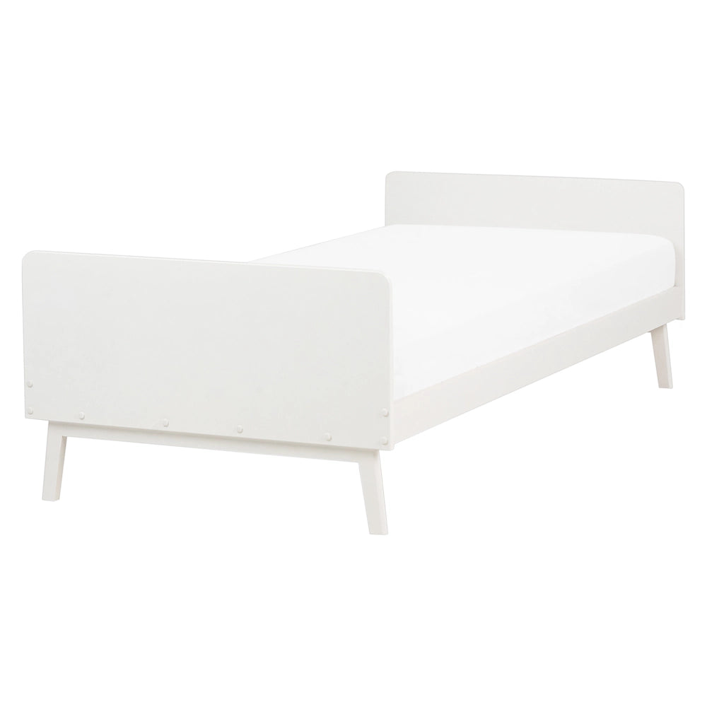 Letto singolo moderno con rete a doghe in legno bianco 90 x 200 cm cameretta moderna