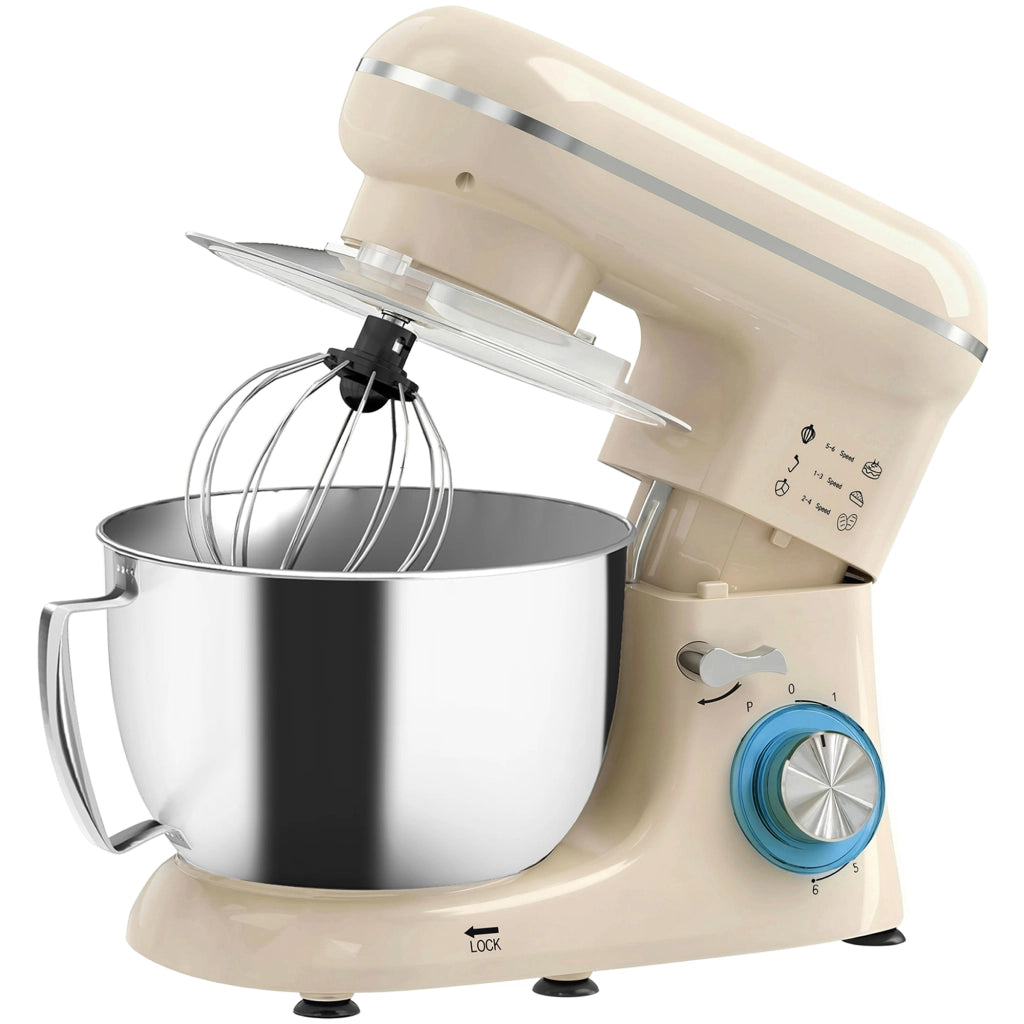 Impastatrice 4,5L 1300W 6 Velocita' ¨C zephmum ¨C Acciaio Inossidabile Beige