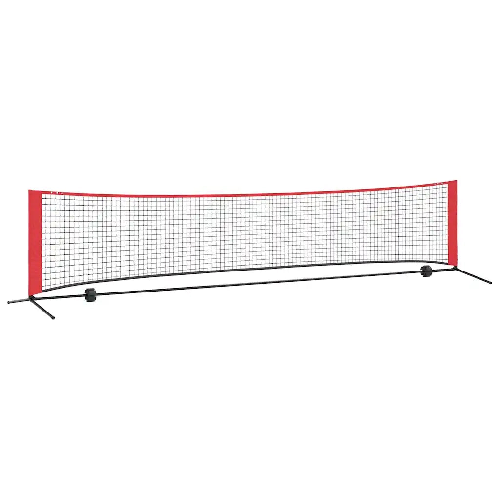 vidaXL Rete da tennis Manuale Nero e rosso 396 x 92 x 87 cm Poliestere