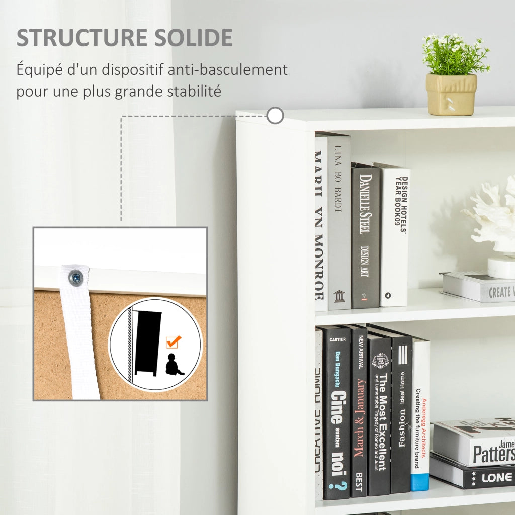 Libreria con ante e scaffali aperti ¨C zephmum ¨C Bianco 59x29x180 cm