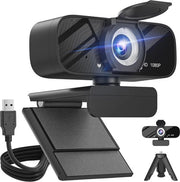 Webcam HD con Microfono - 1080p Camera USB per Desktop e Laptop, Flessibile e Girevole per Videoconferenze e Streaming