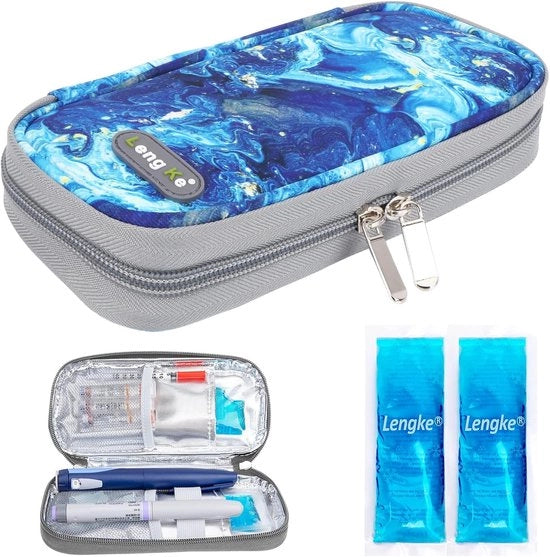 Borsa di Insulina Compatta con Tasca per Gel per Diabetici - Ideale per Viaggi e Kit di Emergenza