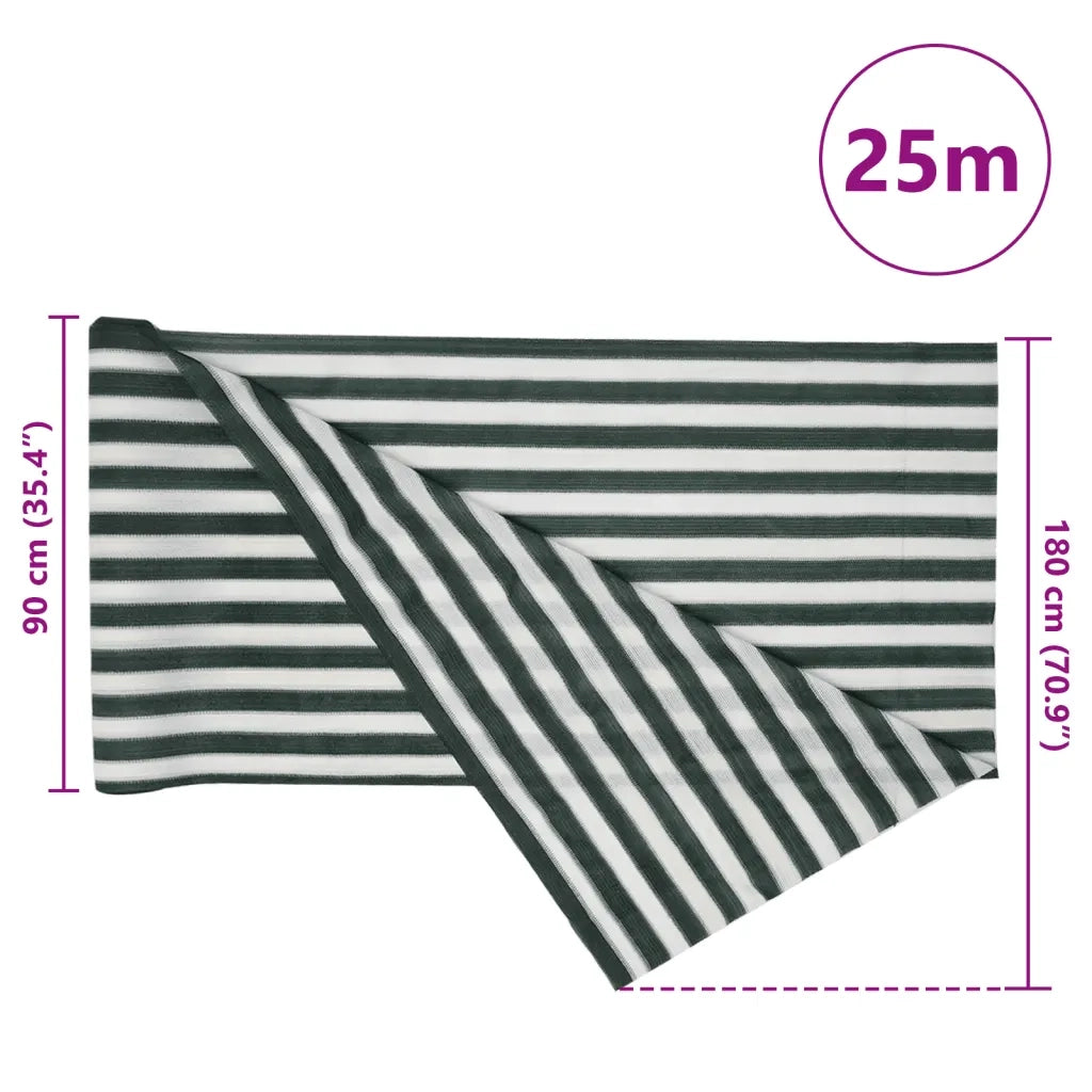 Rete per Privacy Verde e Bianco 1,8x25 m in HDPE 195 g/mÂ²