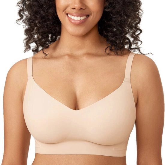Sostegno senza cuciture - Comfort wireless - Invisibile sotto l'abbigliamento - Camicia a manubrio con imbottitura - Materiale respirante - Adatto per uso quotidiano -...