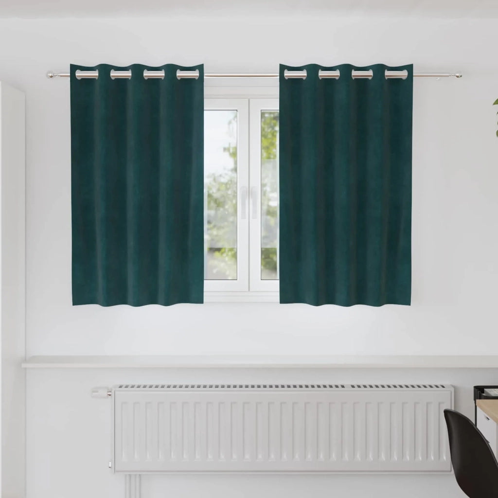 Tende oscuranti 2 pcs Verde Scuro 140 x 140 cm Velluto 4107208