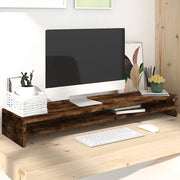 Supporto per Monitor Rovere Fumo 100x24x13 cm Legno Multistrato 815291