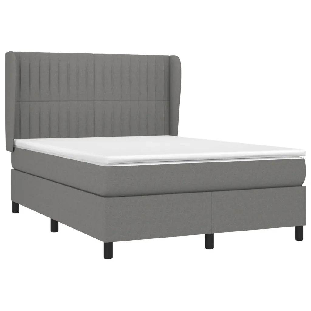 Giroletto a Molle con Materasso Grigio Scuro 140x190 cm Tessuto 3128118