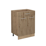 Vicco Mobiletto base per cucina Rovere artigianale 60 cm con cassetto, senza piano di lavoro