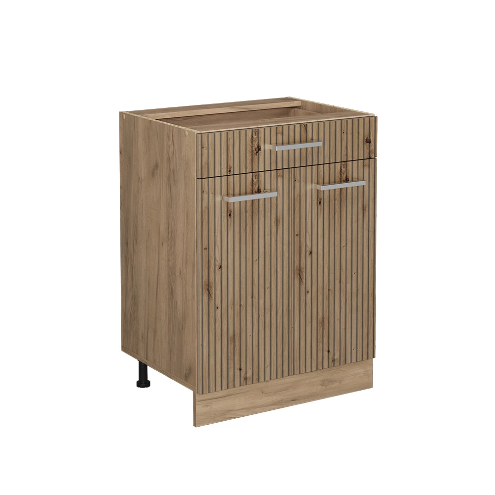 Vicco Mobiletto base per cucina Rovere artigianale 60 cm con cassetto, senza piano di lavoro