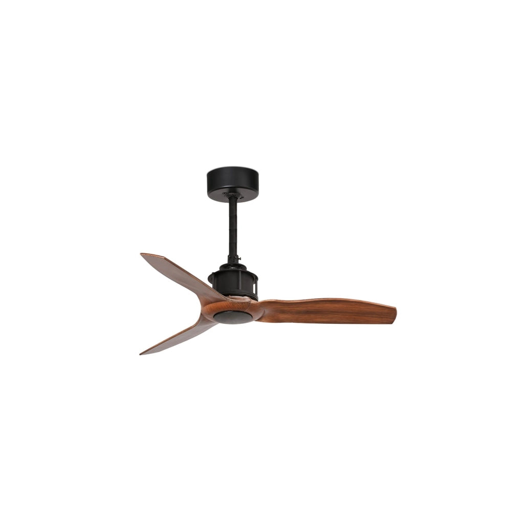 FARO Ventilatore da soffitto senza luce acciaio Nero-Marrone motore DC 6 velocita funzione inversa per ambienti fino a 13 m² FARO-33425