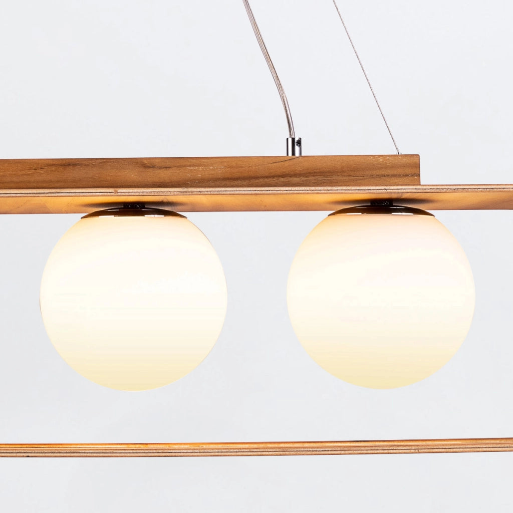 Sospensione SFERA teak 85 cm 3 luci E27 Quintiesse