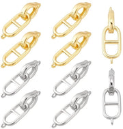 Set di chiusure 10 pezzi - 26 mm - Messing - Oro/Platino - per gioielleria - per ricamo - applicazioni ampie - chiusure per gioielli