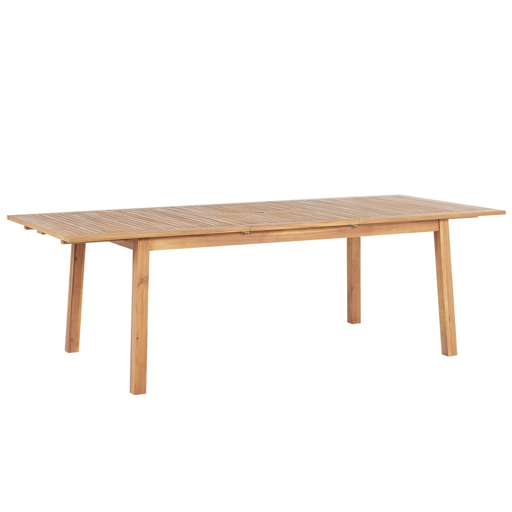 Tavolo da pranzo da giardino in marrone chiaro di acacia 180 - 240 x 100 cm allungabile 8 posti rettangolare