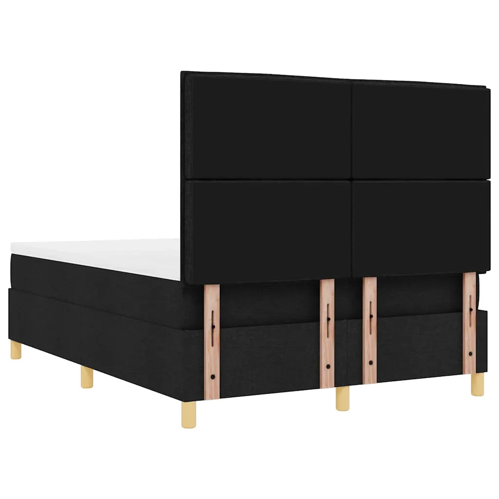 Letto a Sorgente LED con materasso Nero 140 x 190 cm Tessuto 3343021