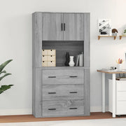 Credenza-Buffet-Armadio da cucina Grigio Sonoma in Legno Multistrato 391661