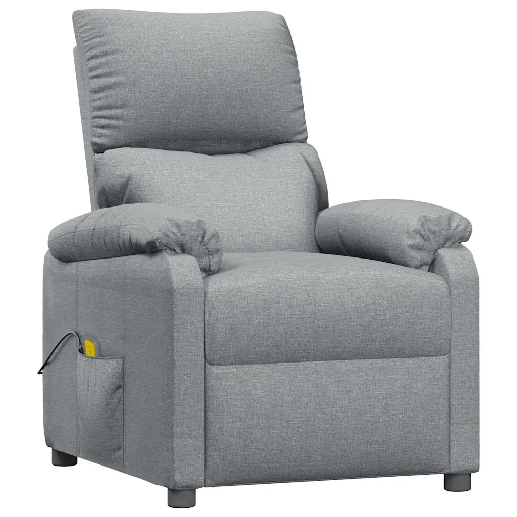 Poltrona Massaggiante Reclinabile Grigio Chiaro in Tessuto cod mxl 32209