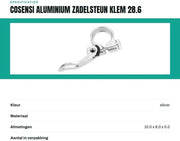Accessori - Zadelpenklem - Legering in Alluminio - Resistente allo Shock - Flessibile - Resistente alla Corrosione - 28 mm Adatto per 25.4 mm - Zadelklem