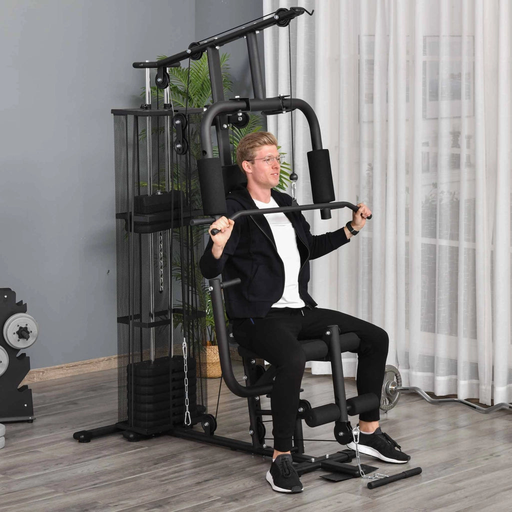 Attrezzo Palestra Multifunzione ¨C zephmum ¨C Nero Acciaio 150x110x210cm