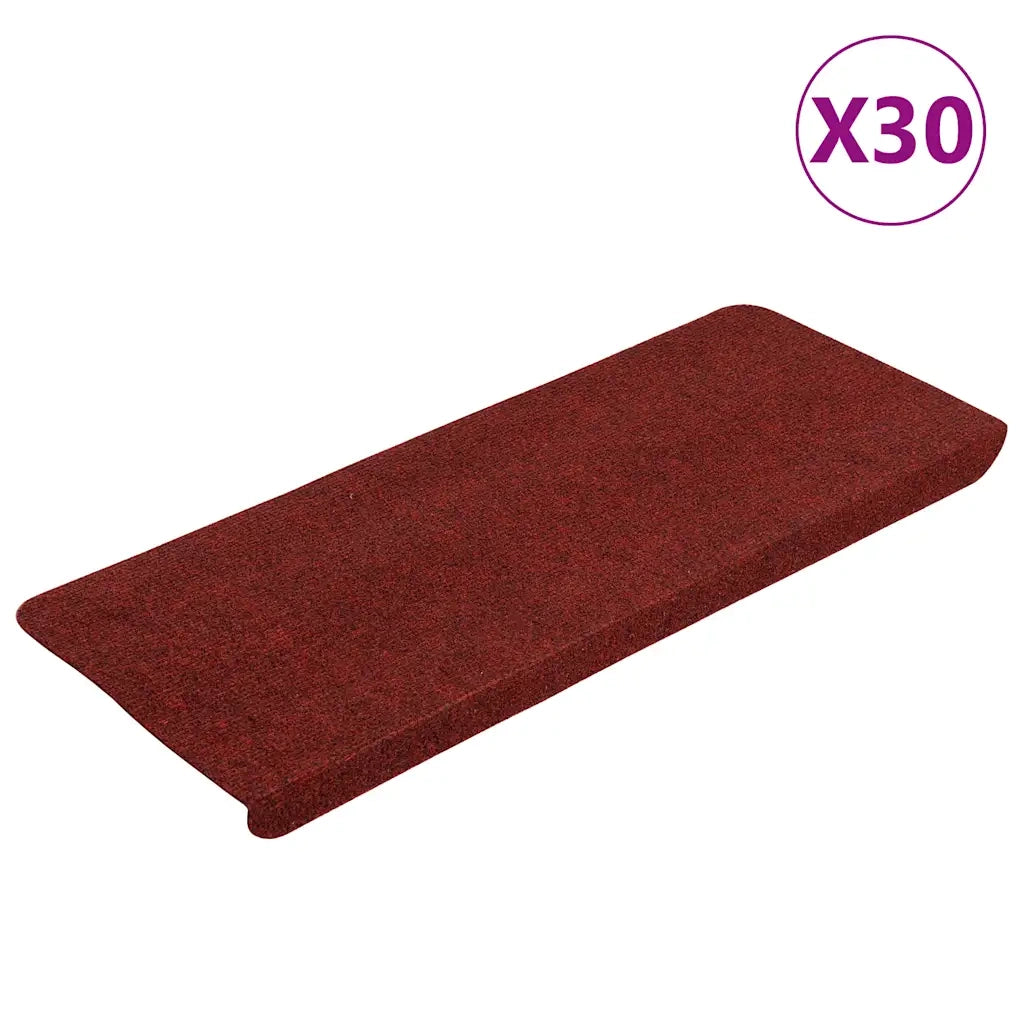 vidaXL Tappetini Autoadesivi per Scale 30 pz Rossi 65x22,5x3,5 cm