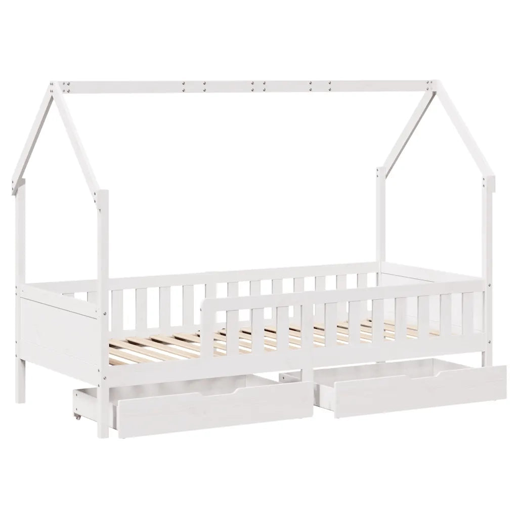 Giroletto Bambini | Letto Infantile | Lettino con Cassetti 90x200 cm Legno Massello di Pino