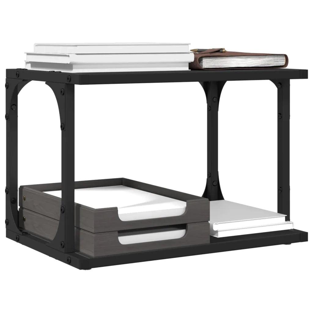Supporto per Stampante 2 Livelli Nero 41x28x33,5 cm Multistrato 842271