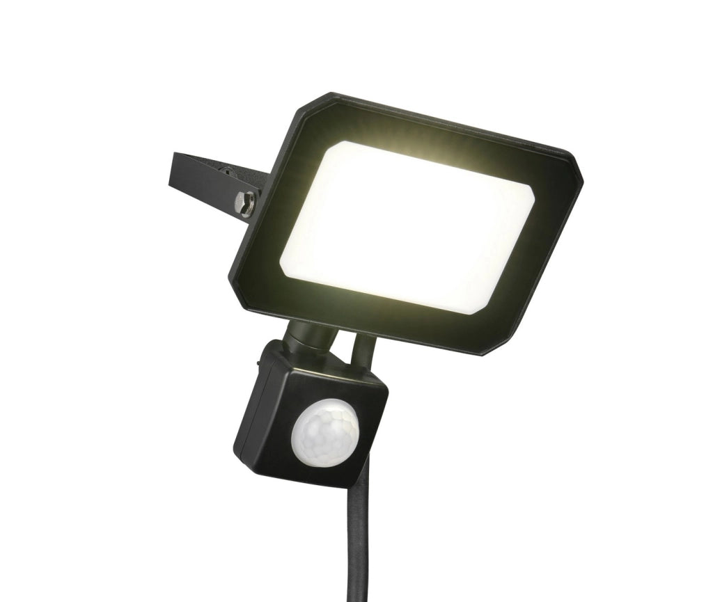 Faretto LED integrato 20W PIR nero IP44 FUNCHAL RL