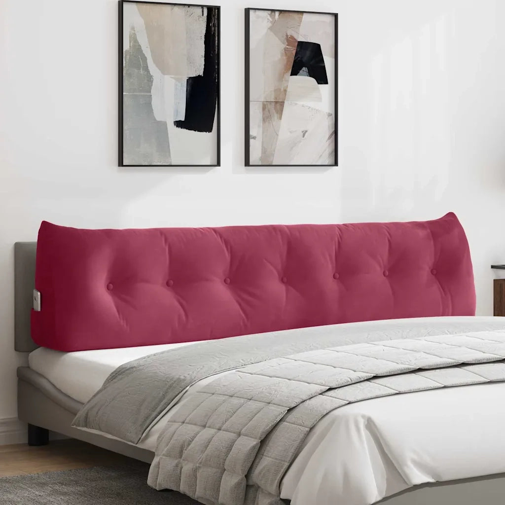 Cuscino per Schiena Rosso Vino 200 x 24 x 50 cm Velluto
