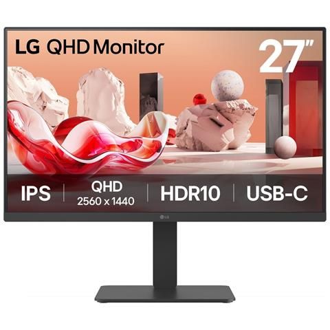 Lg 27ba65qb-b.aeu monitor pc 68,6 cm (27") 2560 x 1440 pixel wide quad hd led nero