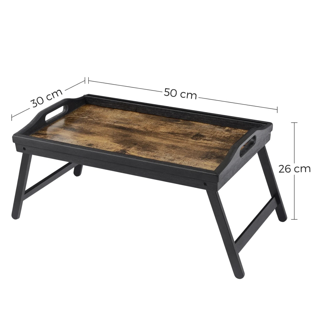 Tavolino da letto con gambe regolabili in bambù supporto per laptop vassoio per snack vassoio per la colazione marrone 12_0007654