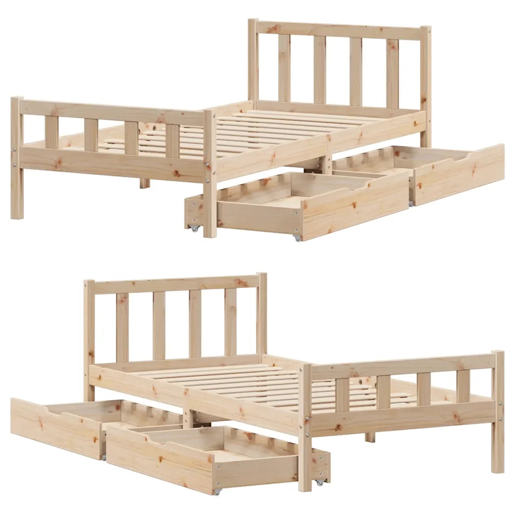 Letto senza Materasso 90x190 cm in Legno Massello di Pino 3301565