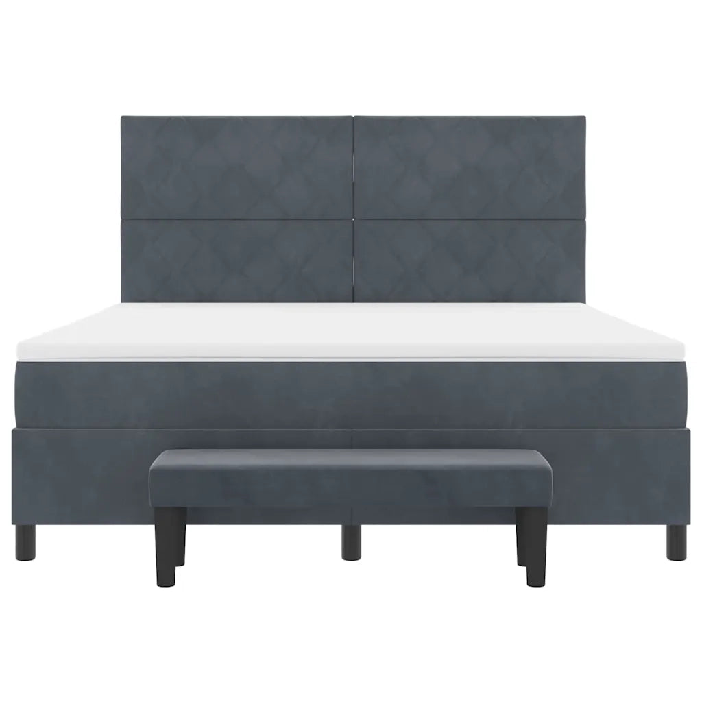 Letto a molle con materasso Grigio scuro 180 x 200 cm Velluto 3344595