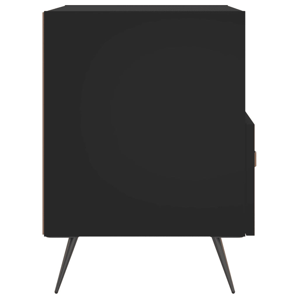 Set di 2 Comodini | Armadio da Notte | Mobiletto da notte Neri 40x35x47,5 cm in Legno Multistrato